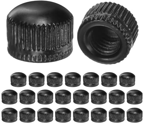 M METERXITY 25-Pcs Écrous À Chapeau Filetés, M6x11mm coque Vis Pour Luminaire, Écrou Moleté Femelle Pour Remplissage Couvercle Plafonnier/Pièces Décoratives Lampe, coque Vis Gland [Noir Mat]