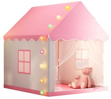 Kids Play Tent with Lights, Princess Tent for Girls, Indoor Toddler Tent Play House, Large Children Tents for Kids & Toddlers, Tents For Kid Indoor Playhouse
