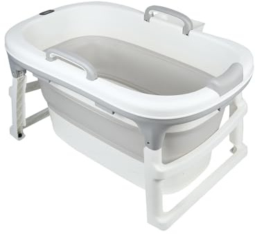 Baignoire pliable pour adultes, idéale pour les petites salles de bains, pratique et portable,Avec boîte de rangement + tuyau, thermosensible,Enfants et adultes