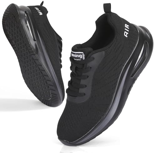 Mioceko Womens Trainers Air Cushion Lace up Running Shoes Arch Support Outdoor Sneakers