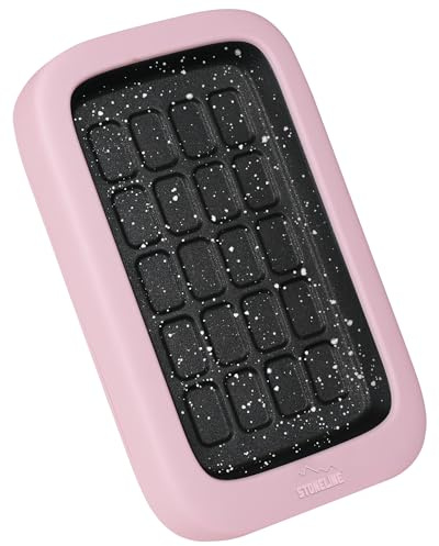 STONELINE Non-Stick Coated Chocolate Mould Deep 22.5 x 14 cm with Cooling for Chocolate Making Yourself, BPA-Free, Dubai Chocolate Mould for DIY Chocolate, Birthday Gift, Break Chocolate, Pink