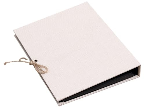 YHAILI Álbum de fotos autoadhesivo con fundas de lino, 30 páginas blancas para álbumes de recortes y recuerdos familiares, 27 x 21 cm