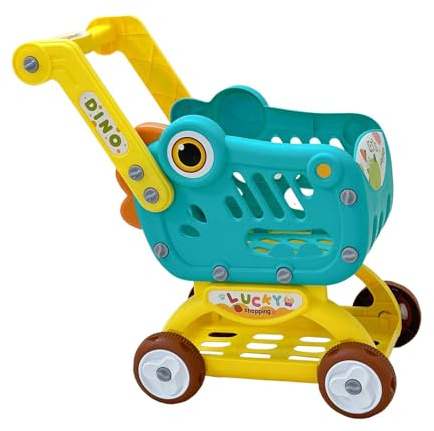 LeeQinersw Carrito de Compras de Juguete en Miniatura para Desarrollo del Aprendizaje, Divertido Carrito de simulación pequeño para niños, niñas y niños, Regalo, Verde