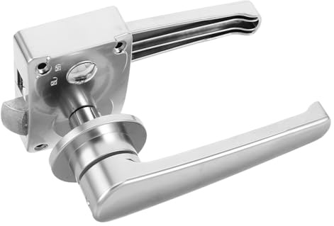 VINTORKY Serratura per Porta Camper Argento Maniglia Interna Set Compatto per Bagno e Camera da Letto Sostituzione Durevole in ABS e Lega per Roulotte e Barche Privacy e Funzionamento