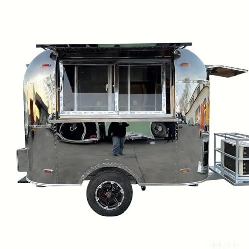 Food Trailers for Sale, Custom Mobile Food Truck & Snack Cart Combo, Commercial Catering Cart for Burger Business & BBQ Operations