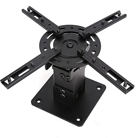 DAXJEROL Projector Ceiling Mount Bracket, Aluminum Alloy 360° Rotation Adjustable Hanger with 4Pcs Extendable Arms, Universal Mounting Plate for Most Ultra Short Throw Projectors, Easy Inst