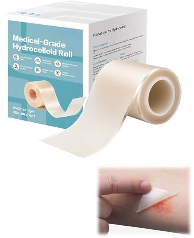 GAJUS Hydrokolloid Pflaster Rolle,Pickel Patch Rolle,5cmx360cm Hydrokolloid Pflaster Verbände Blasenpflaster Wundpflaster Selbstklebender Wasserfestes Hydrocolloid Roll Bandagen Rolle Atmungsaktive