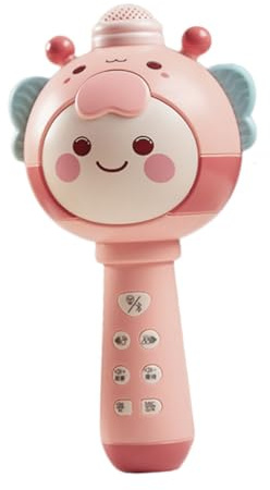 Homoyoyo Microphone sans Fil 5.0 pour Garçon et Filles, USB Rechargeable, Micro Karaoké Rose Cerise, Musical en Abs Léger et Compact, Fête et Chant Garçon et Filles