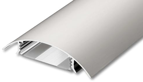 ALUNOVO TV Design Aluminium Kabelkanal Edelstahl gebürstet Länge: 60CM Breite: 8CM Höhe: 2.1CM Kabelschacht Kabelleiste Leitungskanal Installationskanal Schraub- oder Klebemontage Indoor und Outdoor