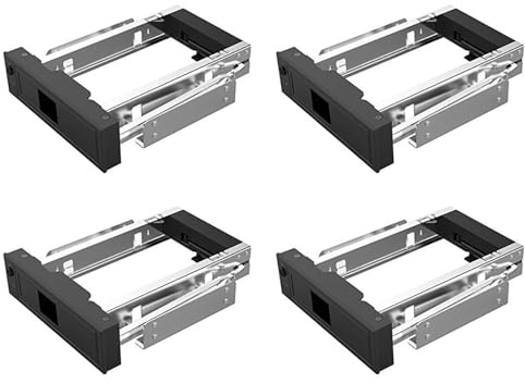BUAGOUWZ 4X 1106SS 5.25 CD-ROM de Rack Móvil de Intercambio en Caliente Sin Bandeja Adaptador SSD de Disco Duro Interno de 3,5 Pulgadas - Negro