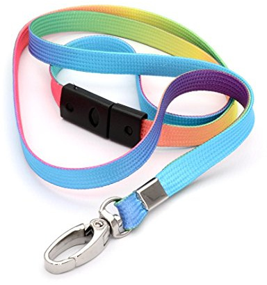 CKB Ltd® 50x Breakaway FADE MULTI-COLOURED Mehrfarbig Bunt Lanyards Neck Strap Band Halsband Metall-Klipp For ID Card Ausweiskartenhalter Flippig Schlüsselband mit Sicherheitsverschluss Schlauchband