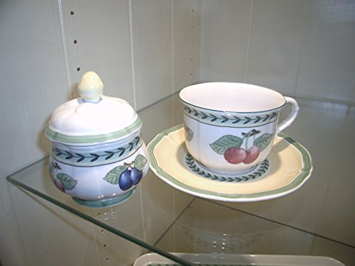 Villeroy & Boch French Garden SERV Kaffeetassen 7 Stück (6 Tassen Espresso C Zucker)
