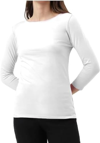 BODYWEAR LTD - Women's Long Sleeve Round Neck T-Shirt Top with Soft Stretch Fabric, Stylish Lightweight Casual Layering Piece for Everyday Comfort and All Season Wear
