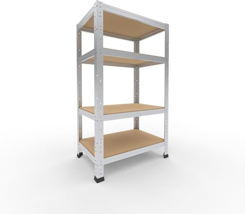 shelfplaza Home 100x60x40cm Schwerlastregal verzinkt mit 4 Böden x 175kg | Kellerregal · Lagerregal · Metallregal · Regale für Kellerraum · Steckregal · Abstellraum Regal
