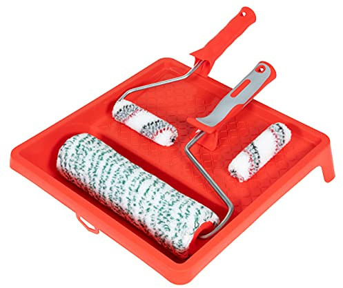 Schuller Eh'klar Blue Line 6-teiliges Set (1 Farbwanne 33 x 34 cm, 1 Farbrolle 25 cm, 1 Kleiderbügel 8 mm, 2 Rollen HK 10 cm, 1 Kleiderbügel 6 mm), 20230