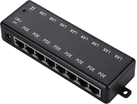 Diyeeni Interfaces Adaptateur PoE Passif Alimentation par Ethernet, Adaptateur DC12V-48V 8 Interfaces Injecteur PoE Passif sur Ethernet Injecteur de Module d'alimentation POE