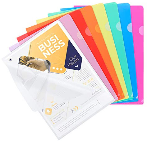 Aktenhülle Dokumentenordner A4, Dokumententaschen A4 für die Aufbewahrung von Papier, Dokumenten Mappen Ordner für das Büro der Schule (25 Stück 8 Farben)
