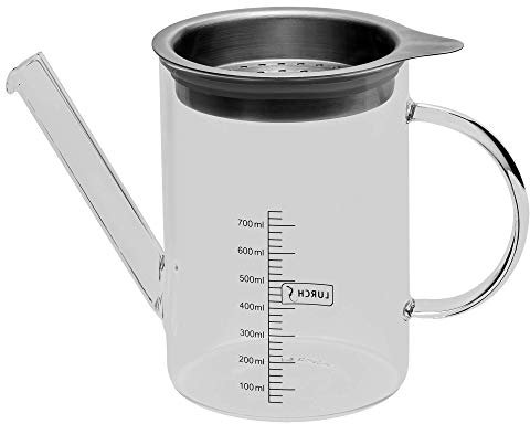 Lurch 70200 Fett-Trenn-Kanne aus hitzebeständigem Borosilikatglas 0,75l, Transparent