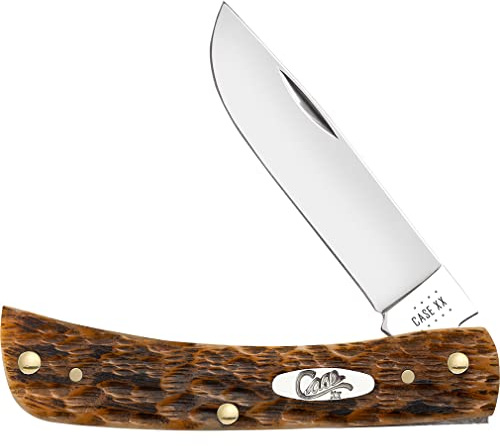 Case xx 30092 Peach Seed Jigged Amber Bone Sodbuster Jr CV Steel Pocket Knife Knives 3 5/8 INCHES CLOSED