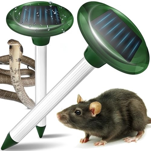 Retoo Repellente Ultrasuoni per Talpe 2 Pezzi Dissuasori Solare Impermeabile Distributore da Giardino Vibrazioni Anti Talpe Arvicole Spaventapasseri e Talpe