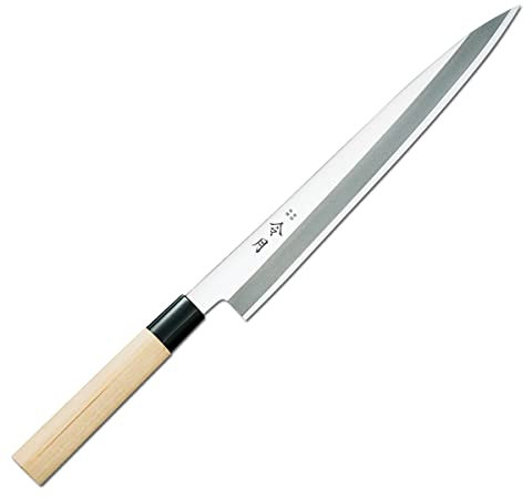FUJICUTLERYCORPORATION Coltello Giapponese Yanagiba Reigetsu Sashimi Sushi Coltelli Giapponesi per Cucinare il Pesce in Acciaio Inox Molibdeno Vanadio (27 cm)