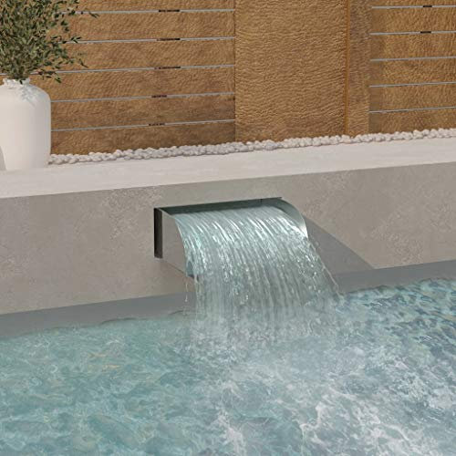 INLIFE Wasserfall mit LEDs 45x34x14 cm Edelstahl 304