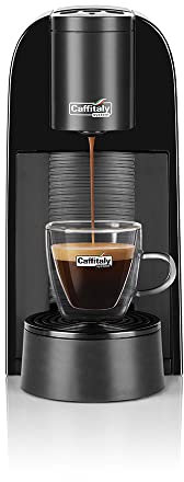 Caffitaly System, Macchina Caffè Volta S35 per Capsule Originali Caffitaly, Compatta, Veloce e Silenziosa, Sistema Multibevanda, Dosaggio Automatico, Accensione Rapida, Autospegnimento, 42kWa, Nera