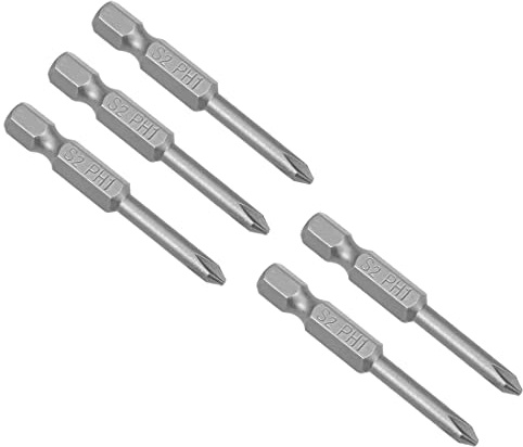 PATIKIL 4mm PH1 Magnetica Phillips Cacciavite Punte, 5pzs 1/4 Esagonale Gambo 2 Lunghezza S2 Potenza Strumento