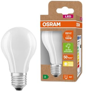 Osram Ampoule LED à économie d'énergie, ampoule dépolie, E27, blanc chaud (3000K), 7,2 watts, remplace une ampoule de 100W, très efficace et à économie d'énergie, pack de 6