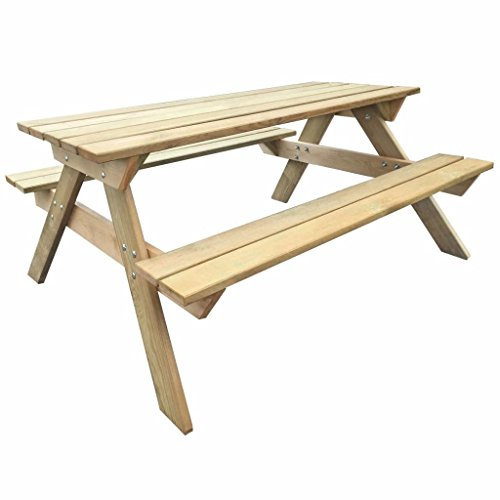 Chusui Picknicktisch, Bierzeltgarnitur, Biertischgarnitur, Beer Pong Tisch, Bierbankgarnitur, Gartenmöbel Set, Biertisch, 150x135x71,5 cm Holz