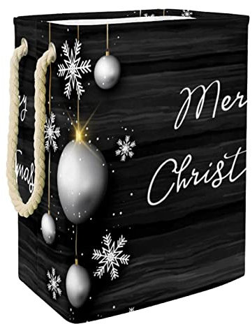Weihnachtskugeln Holz Wäschekorb Groß Personalisierte Wäschekörbe mit Griffen, Aufbewahrung Kleidung im Schlafzimmer, Badezimmer, Wohnheim