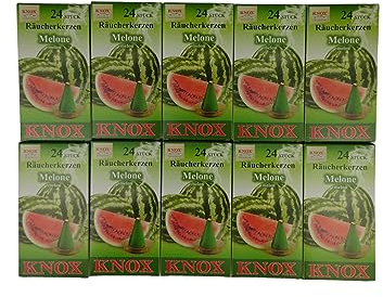 Sparpack Knox Räucherkerzen 10x Melone Größe M Räucherkegel 013390