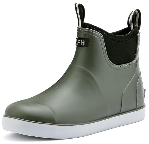 Jesindr Stivali Gomma Uomo Da Pioggia, Stivali Da Pesca, Antiscivolo Leggere Comode Shorty Boots, Impermeabile Nero Scarpe Da Giardino