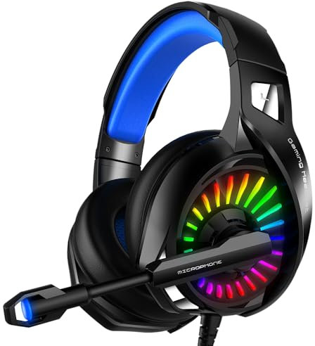 Auriculares Gaming A20 con Micrófono y LED RGB - Sonido Envolvente 7.1, Compatible con PC, PS4, PS5, Xbox - Conexión 3.5 mm, Diseño Ergonómico y Confortable