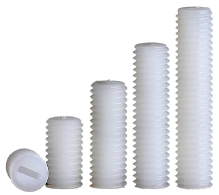SEIDER Filetage métrique M3 M4 M5 M6 M8 M10, Nylon Blanc PA66, Plastique isolé, extrémité Plate Fendue, sans tête, vis de réglage des boulons(15mm,M8 20pcs)