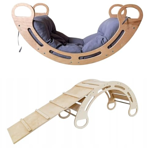 Slevobox Kinder Klettergerüst Indoor 85x41x39cm - Kletterdreieck mit Rutsche - Montessori Kletterbogen mit Kissen - Montessori Klettergerüst Kinderzimmer - Entwicklung der Motorischen Fähigkeiten