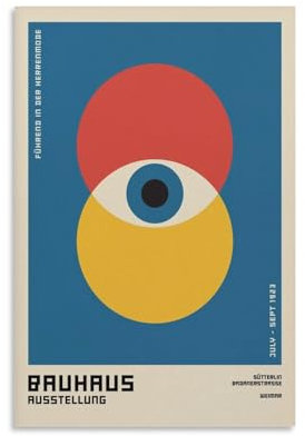 Bauhaus-Ausstellungsposter, Bauhaus-Kunstdruck, Bauhaus-Augen-Poster, Bauhaus-Poster, Druck, Kunst, Wandgemälde, Leinwandposter, moderne Schlafzimmer-Dekoration, 20 x 30 cm