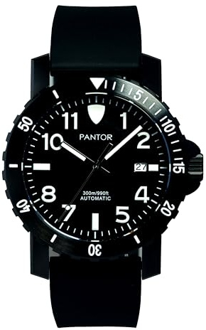 Pantor Conch Automatische Taucheruhren für Herren, 300 m Taucheruhr, Herren-Taucheruhr, Schwarz, Vintage Casual Fashion Sport