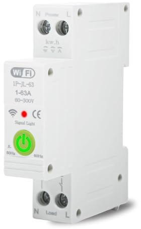 DEWIN Tuya Smart 1P 63A 230VAC Interruptor WiFi en carril DIN Control remoto mediante APP Tuya