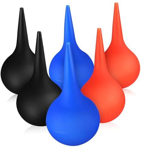 KOMBIUDA 6 Stück Gummi Ohrreinigungsbirnen 60ml Flexible Ohrenwaschbälle Mit Röhrenspitze Ohrenschmalz Sauger Für Babys Kinder Erwachsene Auch Staubentferner Geeignet