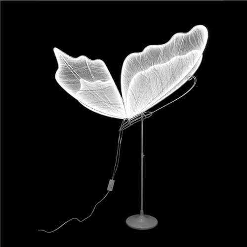 MIDUOLAI 1 StüCk Schmetterlings-Stehlampe FüR Hochzeiten, Leuchtendes Schmetterlingslicht, Requisiten FüR PartyatmosphäRe, Deckendekorationslampe,Weiß,60cm