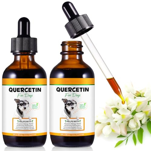 Quercetin for Dogs Dog Allergy Relief Dog Quercetin Supplement Quercetin Drops With Vitamin C Vitamins and Supplements (60ml) (120ml)