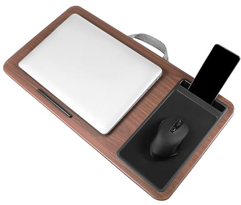 WATIIFUFU Laptop Lap Desk Laptop Tray Portable Study Bed Table with Dual Cushion Pads and Built-In Mouse Pad for Comfortable Working and Studying in Bed