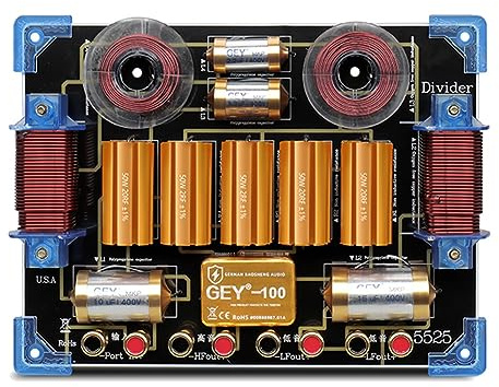 Swiixxer 2000 W Audio-Frequenzteiler, Wege-Lautsprecher-Crossover, 15-18-Bühnenleistung, Hochleistungs-Frequenzteiler, Langlebig, Einfache Installation, Einfach zu Bedienen
