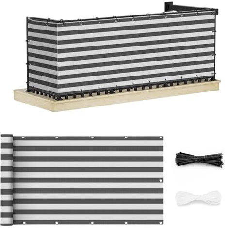 XILYZMO Heavy Duty Residenziale Paravento Recinzione Privacy Blocco, Maglia Schermante Copertura Ringhiera, Pannello Recinzione Temporaneo Portico Recinzione(0.8x8m)