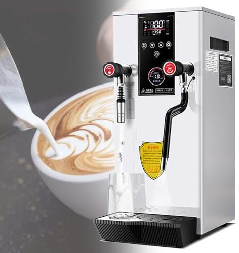 SXYKXYDL Espumador de Leche Comercial de 220 V, máquina para espumar Leche a Vapor de 12 l, máquina para Hacer Espuma de Leche eléctrica Multiusos, con Pantalla LED, Color Blanco