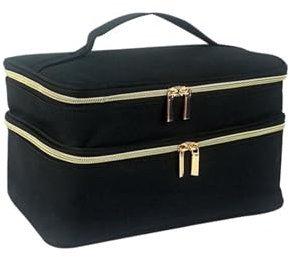 USOHJZ NäHkasten Nähkasten-Organizer, Nähtaschen-Organizer mit doppellagigem Korb-Organizer-Etui mit wasserdichter großer Kapazität for Nähen(Black)