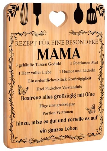 Apjielop Muttertagsgeschenk für Mama - Bambus Schneidebrett, Mama Geschenk von Tochter Sohn, Geburtstagsgeschenke für MamaRezept für eine besondere Mama