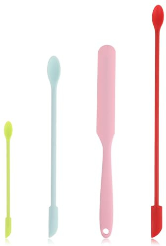 4 Stück Silikon Kosmetik Spatel, Spatel Für Schönheitsanwendungen Wiederverwendbare Silikon KleinSpatel Kosmetische Löffel Silikonspatel, Kleiner Silikonspatel Zum Auskratzen Von Flaschen