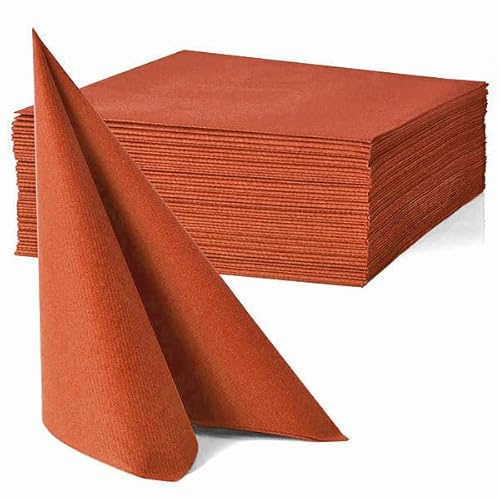 Serviettes de Table en Papier Gaufré, Double Épaisseur, 38 x 38 cm, Blanc, Lot de 40 (Terracotta)